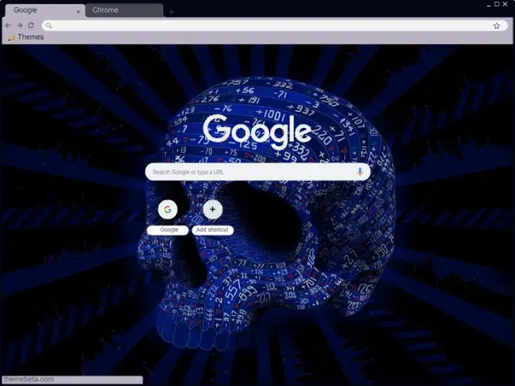 skeleton and numbers Chrome Theme